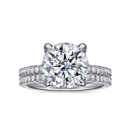 Lorenzo - 14K White Gold Round Diamond Engagement Ring