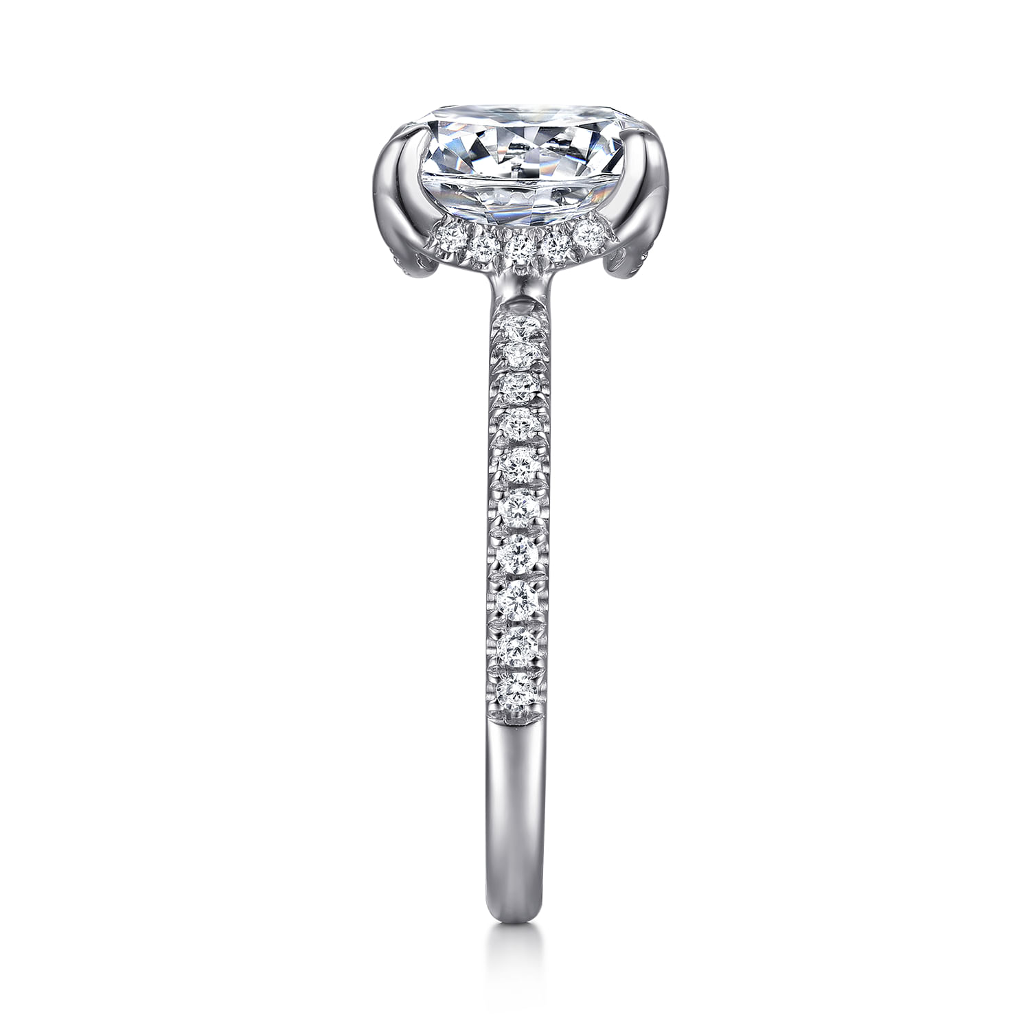 Lorenzo - 14K White Gold Round Diamond Engagement Ring