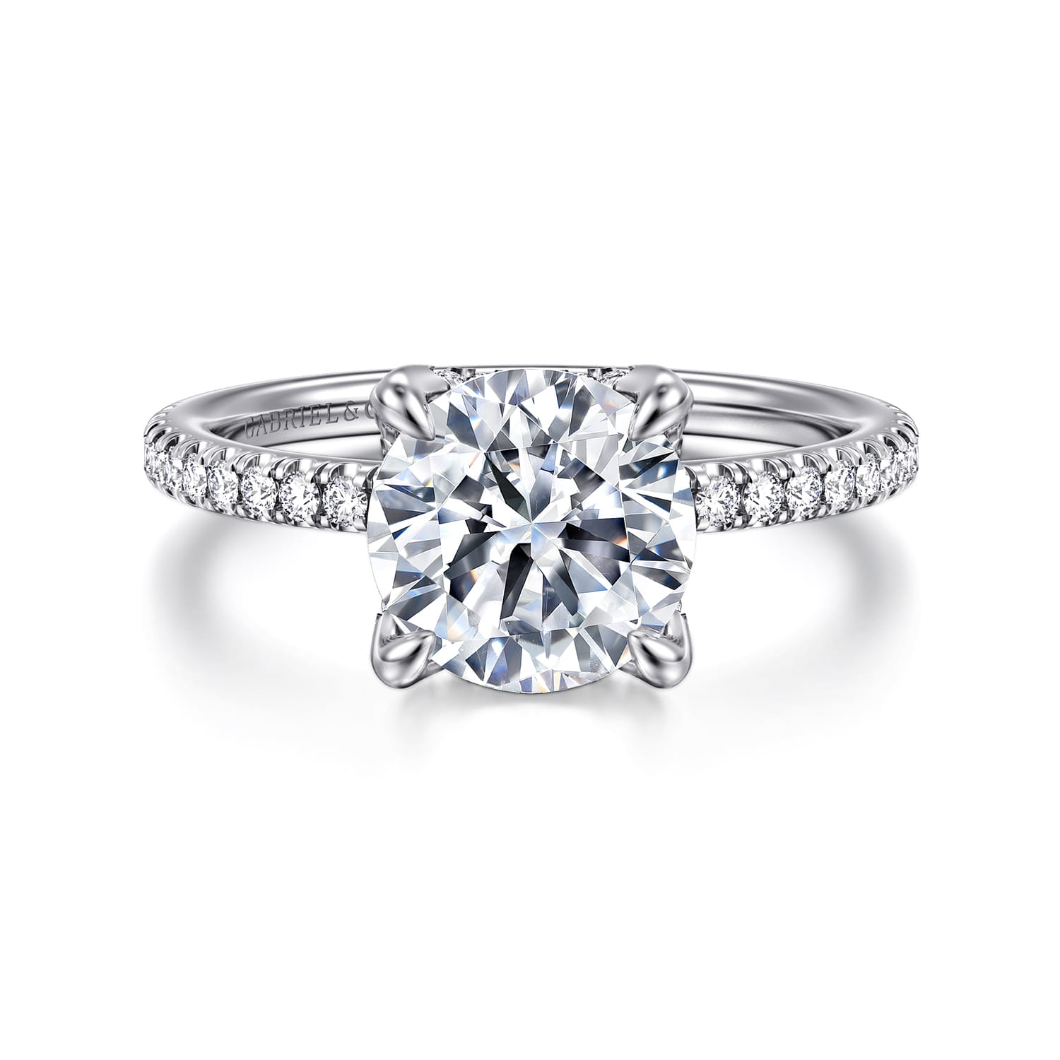 Lorenzo - 14K White Gold Round Diamond Engagement Ring
