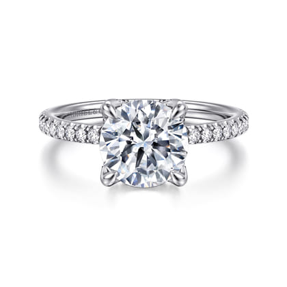 Lorenzo - 14K White Gold Round Diamond Engagement Ring