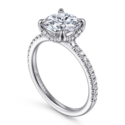 Lorenzo - 14K White Gold Round Diamond Engagement Ring