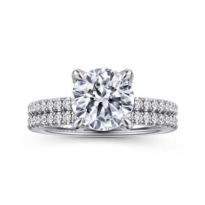 Lorenzo - 14K White Gold Round Diamond Engagement Ring