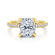 Lorenzo - 14K Yellow Gold Elongated Cushion Diamond Engagement Ring