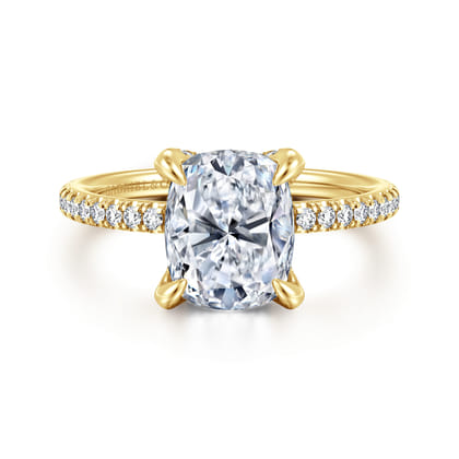 Lorenzo - 14K Yellow Gold Elongated Cushion Diamond Engagement Ring