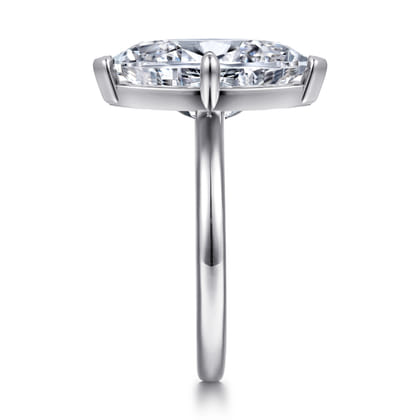 Lou - 14K White Gold Marquise Shape Solitaire Diamond Engagement Ring