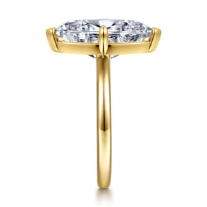 Lou - 14K White-Yellow Gold Marquise Shape Solitaire Diamond Engagement Ring