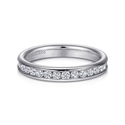 Louve - Platinum Channel Set Diamond Wedding Band