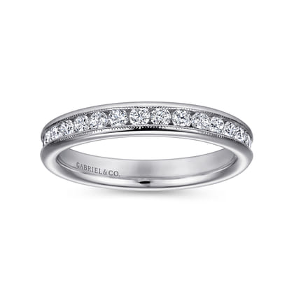 Louve - Platinum Channel Set Diamond Wedding Band