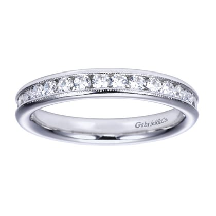 Louve - Platinum Channel Set Diamond Wedding Band
