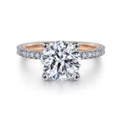 14K White-Rose Gold Diamond Engagement Ring