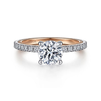 Love - 14K White-Rose Gold Diamond Engagement Ring