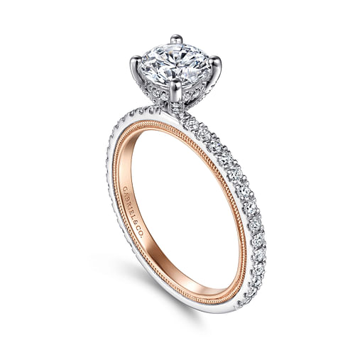 Love - 14K White-Rose Gold Diamond Engagement Ring - 0.43 ct - Shot 3