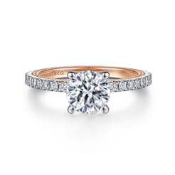 Love - 14K White-Rose Gold Diamond Engagement Ring
