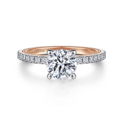 Love - 14K White-Rose Gold Diamond Engagement Ring