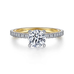 Love - 14K White-Yellow Gold Diamond Engagement Ring