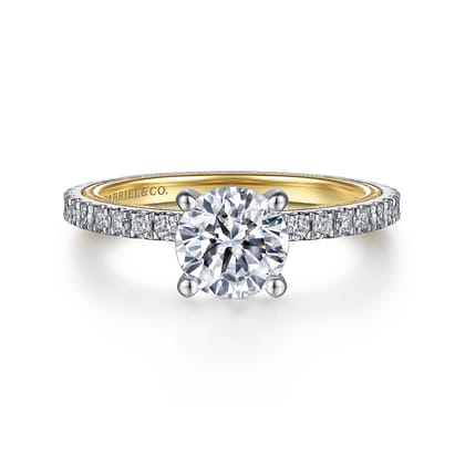 Love - 14K White-Yellow Gold Diamond Engagement Ring