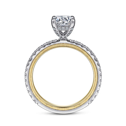 Love - 14K White-Yellow Gold Diamond Engagement Ring