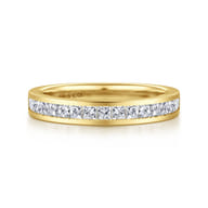 Lover - 14K Yellow Gold Channel Set Princess Diamond Anniversary Band