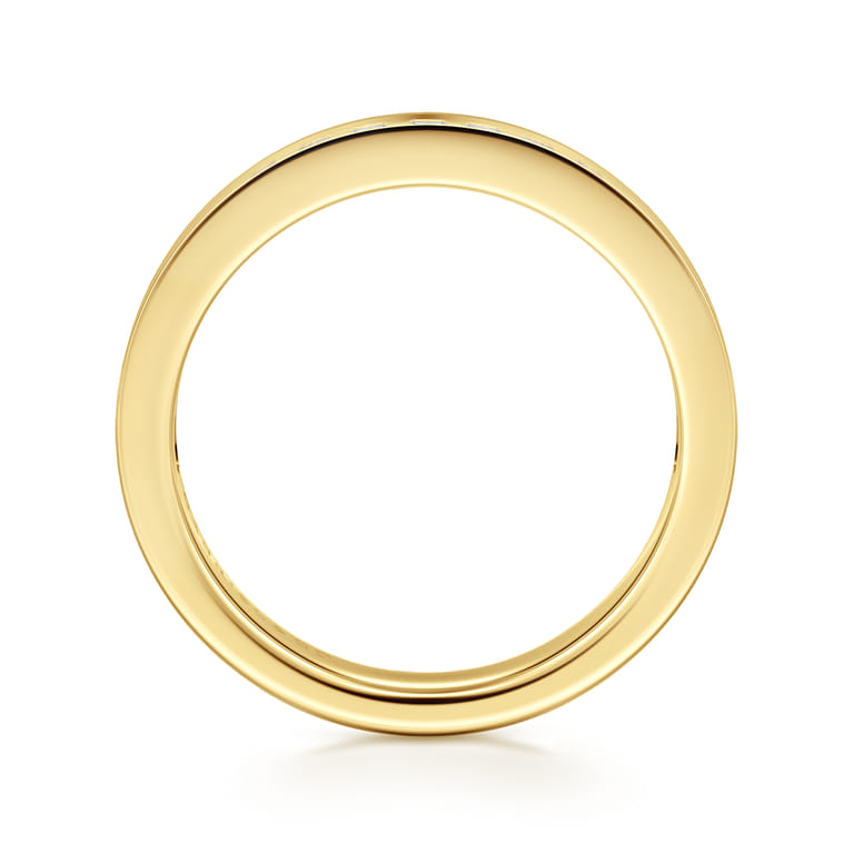 Straight Wedding Ring in 14k Yellow Gold with Princess Cut Natural Diamond at Gabriel & Co. - Shot 2