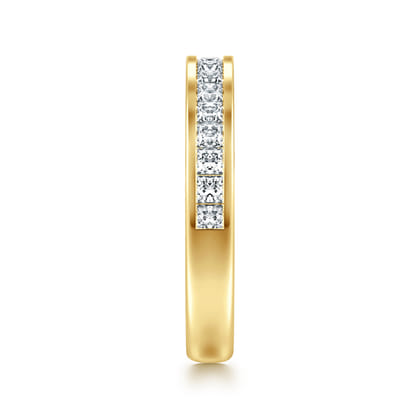 Lover - 14K Yellow Gold Channel Set Princess Diamond Anniversary Band