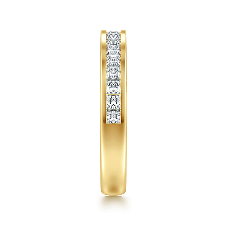 Straight Wedding Ring in 14k Yellow Gold with Princess Cut Natural Diamond at Gabriel & Co. - Shot 4