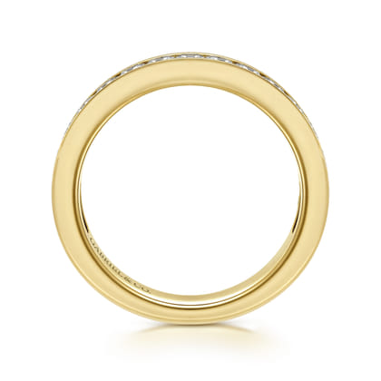 Lover - 14K Yellow Gold Channel Set Princess Diamond Anniversary Band