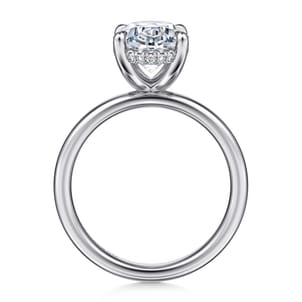 Lua - 14K White Gold Hidden Halo Oval Diamond Engagement Ring