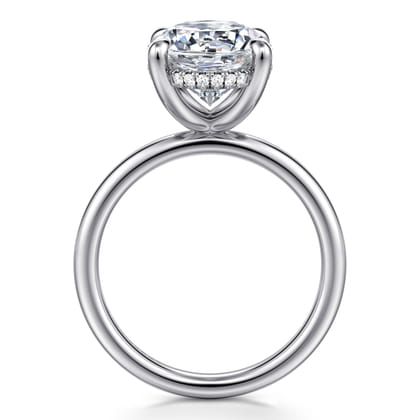 Lua - 14K White Gold Hidden Halo Oval Diamond Engagement Ring