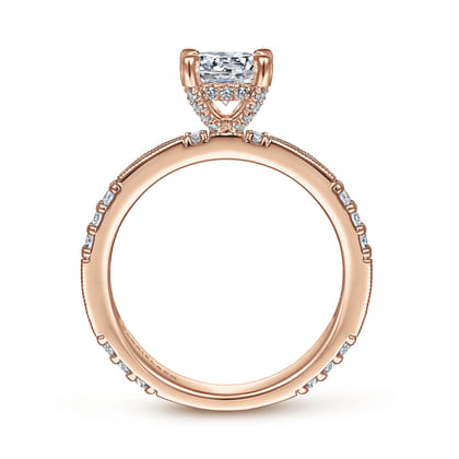 Luca - 14K Rose Gold Round Diamond Engagement Ring