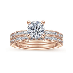 Luca - 14K Rose Gold Round Diamond Engagement Ring