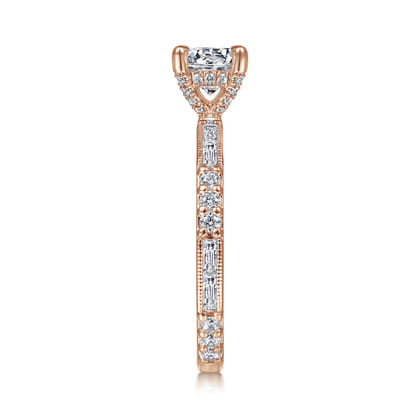 Luca - 14K Rose Gold Round Diamond Engagement Ring