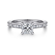 Luca - 14K White Gold Cushion Cut Diamond Engagement Ring