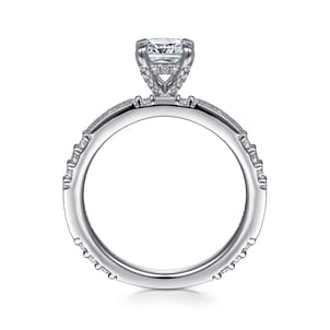 Luca - 14K White Gold Cushion Cut Diamond Engagement Ring