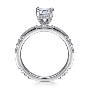 Luca - 14K White Gold Emerald Cut Diamond Engagement Ring