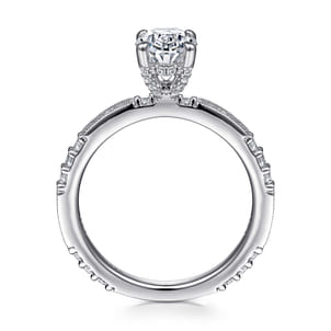 Luca - 14K White Gold Oval Diamond Engagement Ring