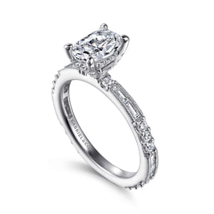 Luca - 14K White Gold Oval Diamond Engagement Ring