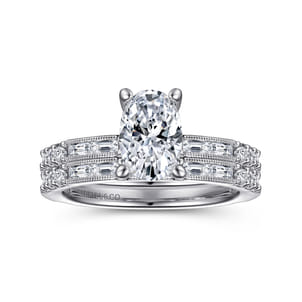 Luca - 14K White Gold Oval Diamond Engagement Ring
