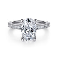 Luca - 14K White Gold Oval Diamond Engagement Ring