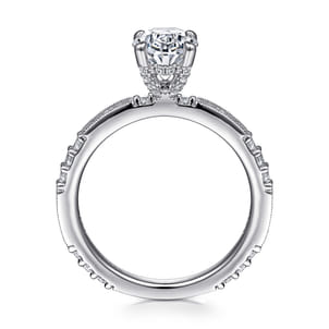 Luca - 14K White Gold Oval Diamond Engagement Ring