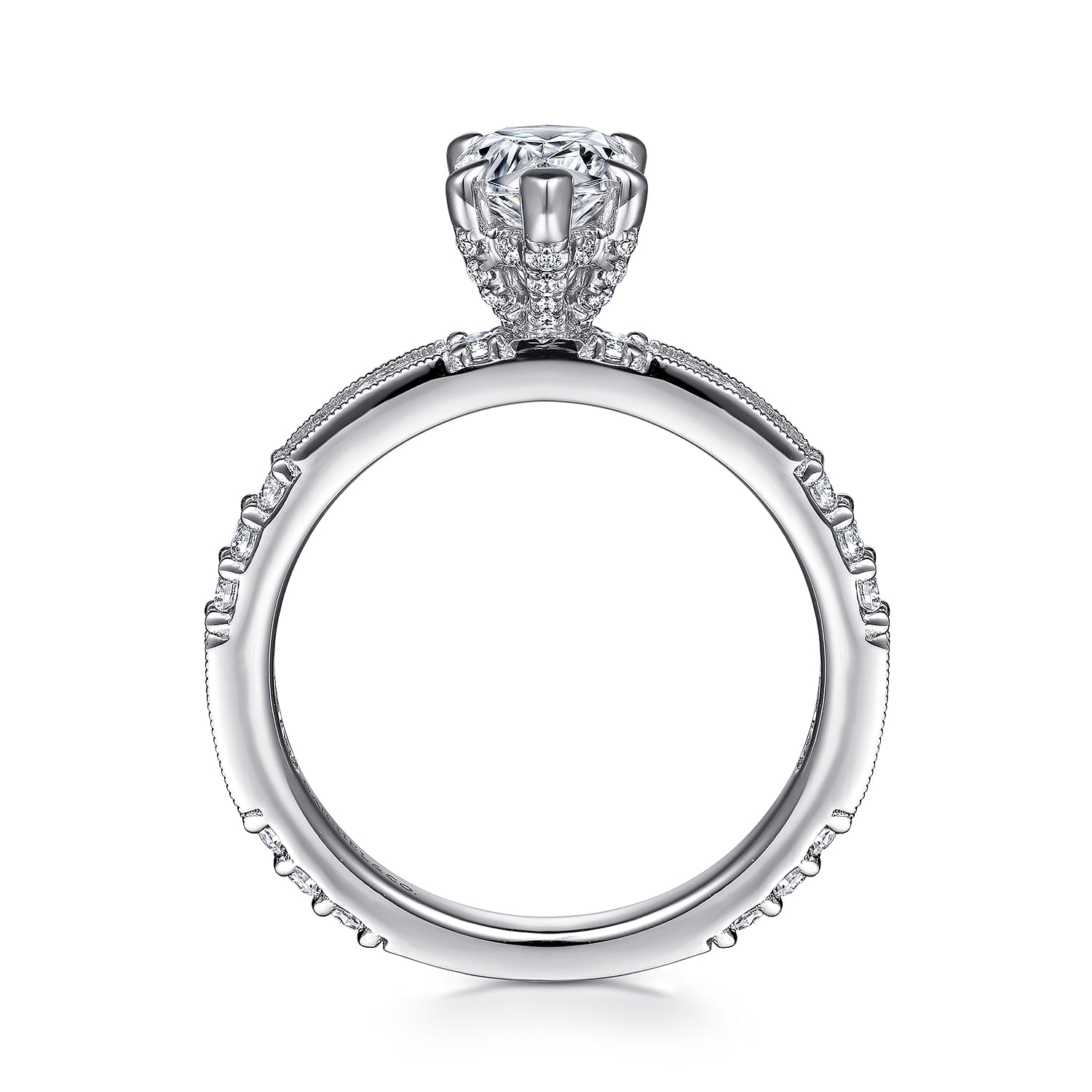 Luca - 14K White Gold Pear Shape Diamond Engagement Ring