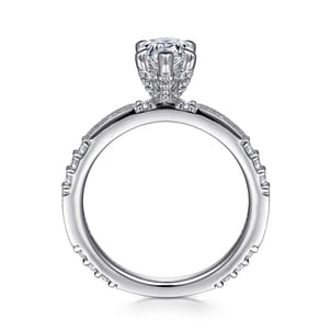 Luca - 14K White Gold Pear Shape Diamond Engagement Ring