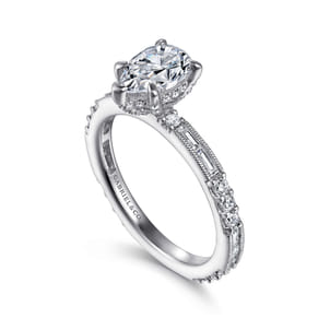 Luca - 14K White Gold Pear Shape Diamond Engagement Ring