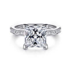 Luca - 14K White Gold Princess Cut Diamond Engagement Ring