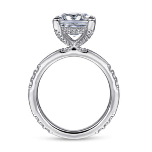 Luca - 14K White Gold Princess Cut Diamond Engagement Ring