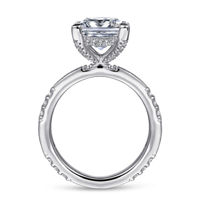 Luca - 14K White Gold Princess Cut Diamond Engagement Ring