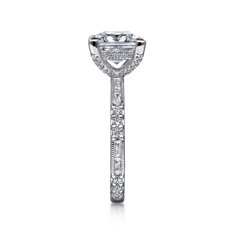 Luca - 14K White Gold Princess Cut Diamond Engagement Ring