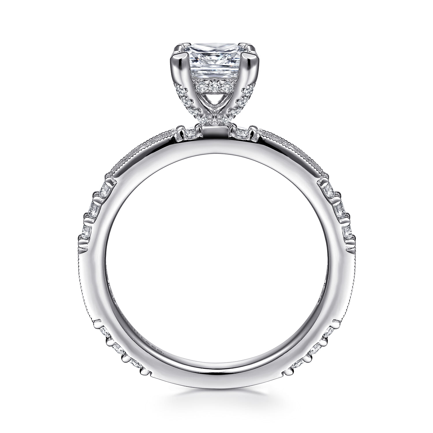 Luca - 14K White Gold Princess Cut Diamond Engagement Ring