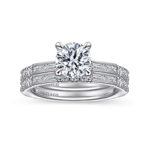 Luca - 14K White Gold Round Diamond Channel Set Engagement Ring