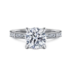 Luca - 14K White Gold Round Diamond Channel Set Engagement Ring