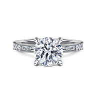 Luca - 14K White Gold Round Diamond Channel Set Engagement Ring